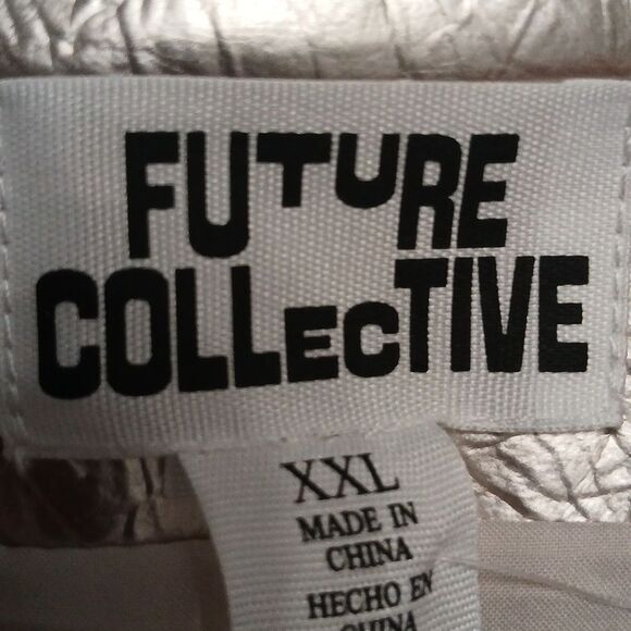 Future Collective faux leather champagne color mini skirt Sz XXL NWT - Picture 7 of 7